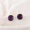 Amethyst Gemstone Silver Earrings, 925 Solid Sterling Silver Earrings For Gift, Handmade Beautiful Silver Earrings For Wedding Gift
