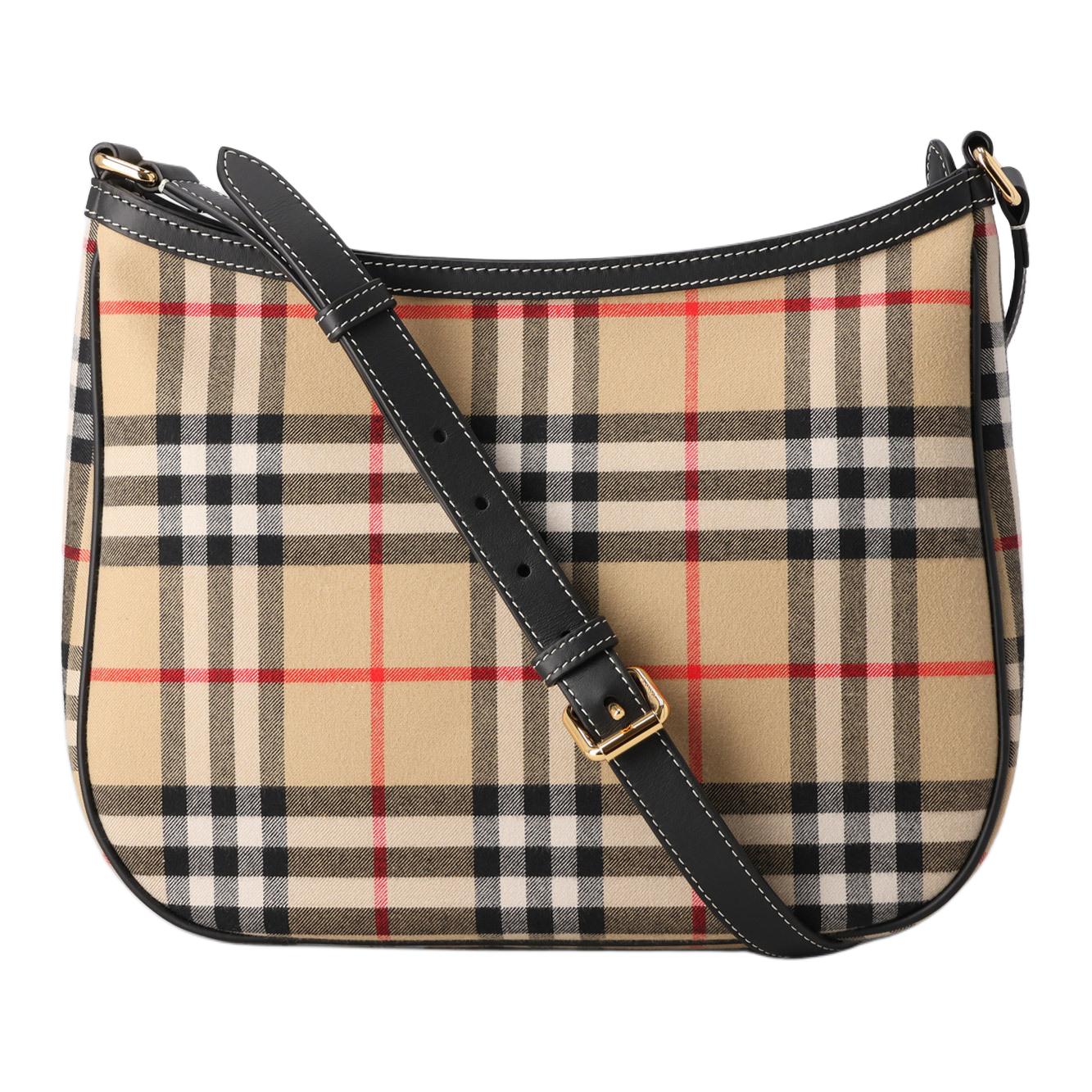 

Burberry Classic Check Design Cotton Crossbody Shoulder Bag Women bags Brown 81114151 Basic Set (Bag+Dust Bag)