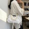 Yogodlns Lace Polka Dot Shoulder Bag Cute Drawstring Flap Crossbody Handbag Sweet Vintage Messenger Purse Daily Casual