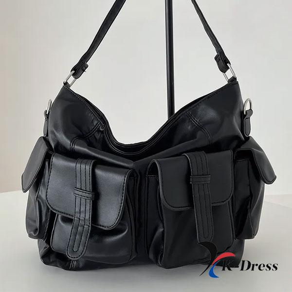 Kožená velká taška přes rameno se dvěma kapsami pro vysokoškoláka crossbody pracovní taška