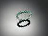 Wooing 4-Prong 3Mm Silver Compass Layering Ring Green Stone