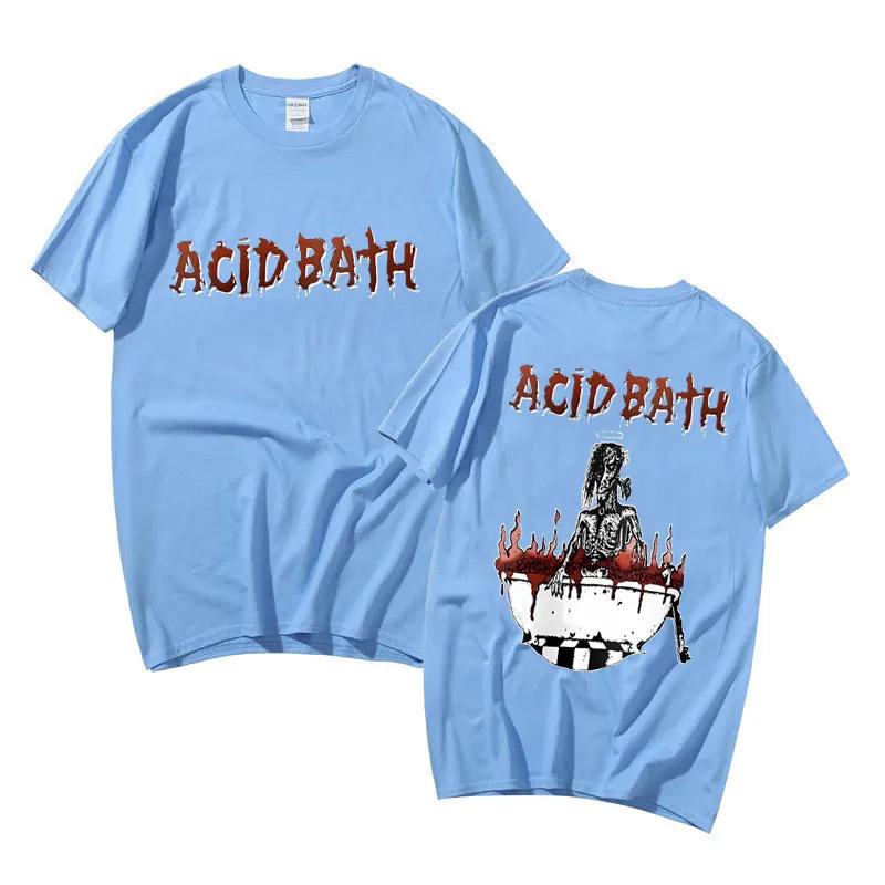 Rock Band The Acid Bath Demos Album Double Sided Print T-shirts Men Vintage Gothic T Shirt Summer Male Casual Oversized Tshirt