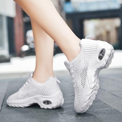 Atmungsaktive, gewebte Sommerschuhe für Damen mit dicker Sohle, Luftpolsterung und weicher Sohle, bequeme Freizeitschuhe für Damen, Reiseschuhe, hochelastische und komfortable Sportschuhe