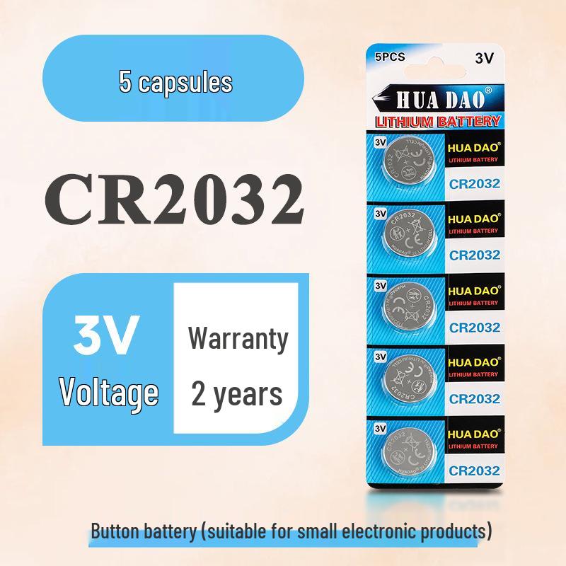 CR2032 Button Batteries: 5-Pack for Electronic Scales and Car Remotes, 3V