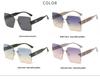 New Women's Frameless Retro Sunglasses - Trendy European and American Fashion, Anti-UV