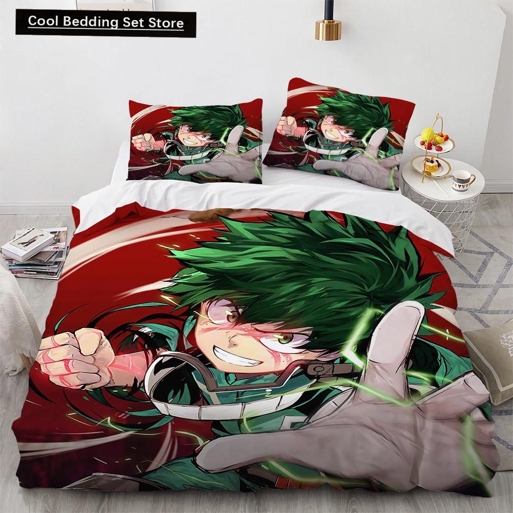 Nowy Anime My Hero Academy Pościel Zestaw Postacie Anime Poszewka na kołdrę 3D Cartoon Poliester Poszewka na kołdrę Queen King Size Dzieci Chłopcy