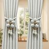 Adjustable Pearl Curtain Holdbacks Fabric Flowers Curtain Buckle Curtains Tie Rope  Living Room