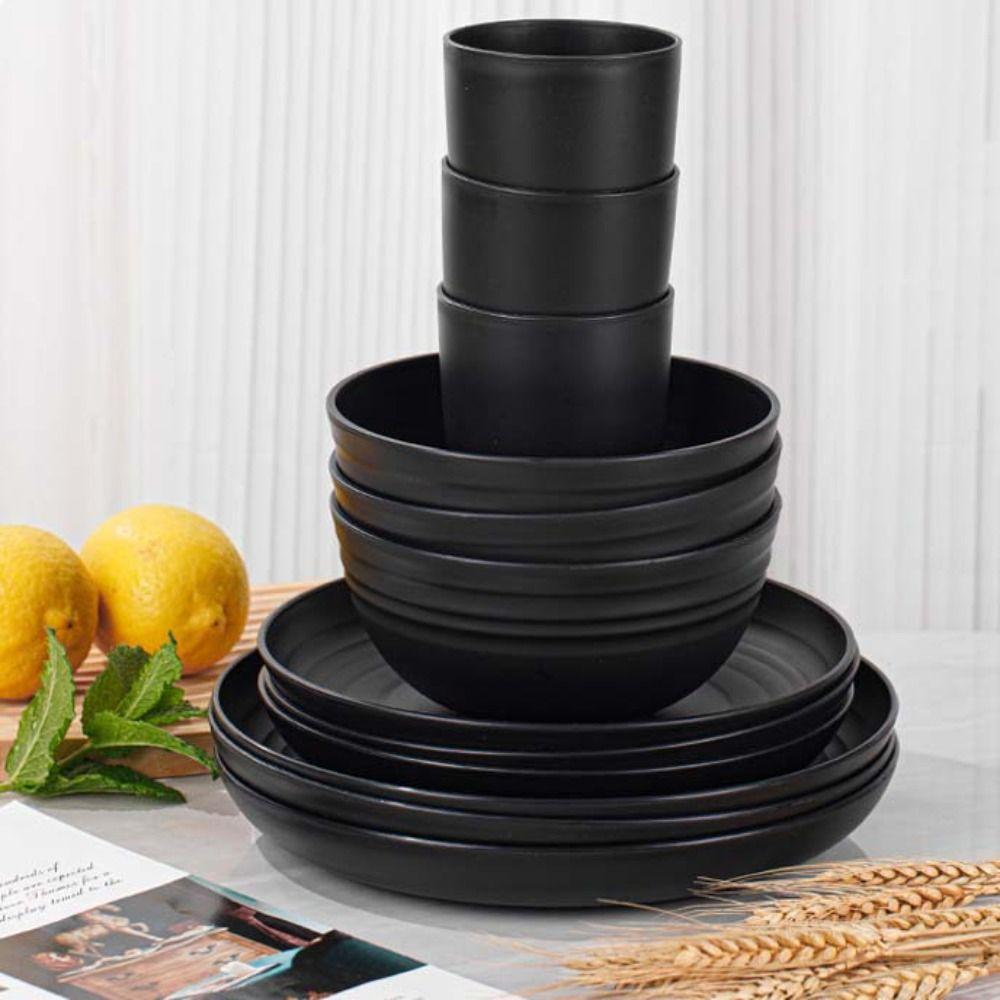 16pcs Unbreakable Party Tableware Set Reusable Dinnerware Kits  Family Gathering