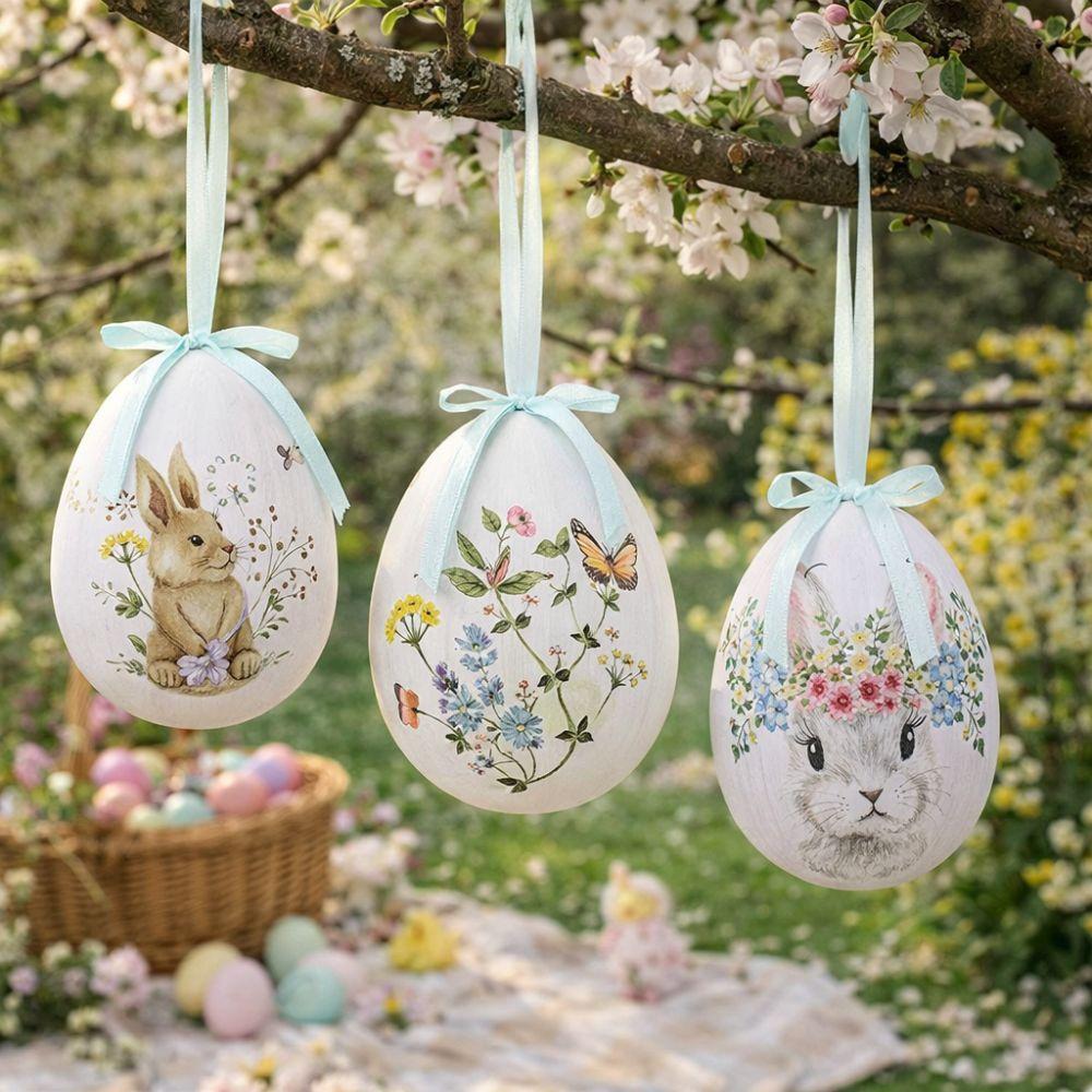 DIY Craft Easter Simulation Egg Foam Easter Party Decorations Easter Eggs Pendant  School Party