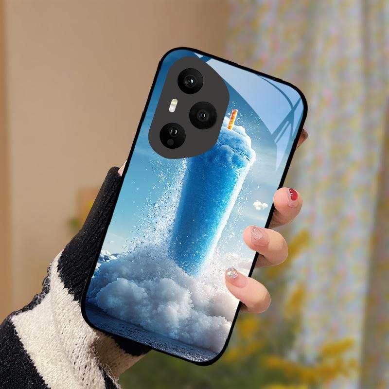 Tempered Glass Phone Case For Honor 400 Pro Honor400 Lite 5G Cover Luxury Painted Hard PC Fundas Shockproof Protective Shell