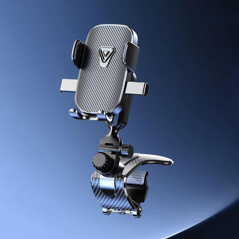 Universal Car Mirror Phone Stand Gravity Crocodile Clip Automatic Locking Dashboard GPS Mount
