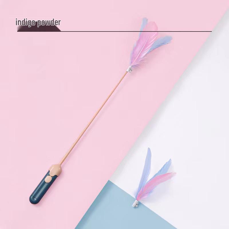 Feather & Laser Cat Teaser Stick: Boredom Relief Toy for Cats