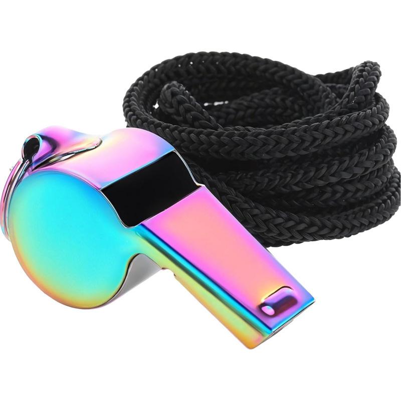 Outdoor Überlebenspfeife Hochwertiger Edelstahl Schwarz Roségoldene Pfeife Hängend um den Hals Sportpfeife Rettungsschwimmerpfeife