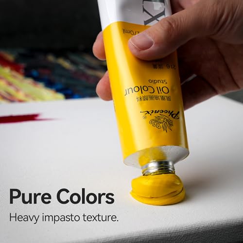 PHOENIX Oil Paints, 20-Color Set, Single Tubes - 20 x 50ml (1.69 oz)