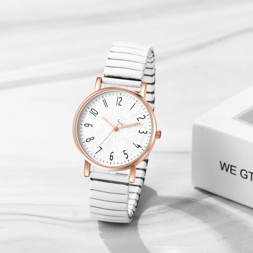 Stainless Steel Bracelet Cute and Stylish Analog One Size Fits Quartz White Perfect Gift for Day Women's Watch, Waterproof Display, Most, Movement, -