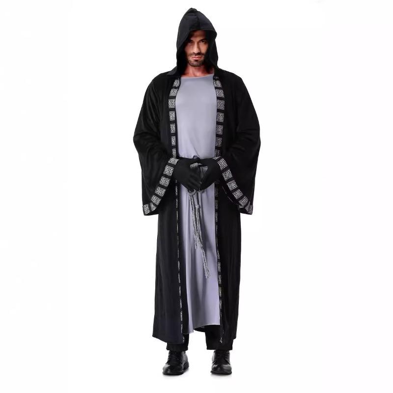 Halloween new death priest cold robe warrior cape adult men's stage costume