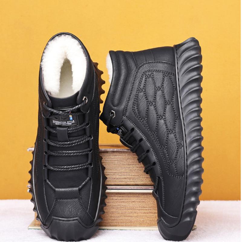 Men Winter Outdoor Plush Warm Walking Insulated Shoes Cold Snow Resistant Work Ankle Boots Man Comfortable Casual Sneakers