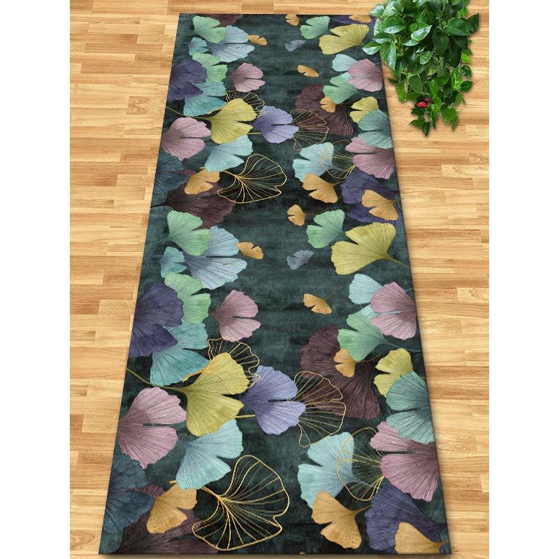 Flowers and Plank Home Balcony 3D Passageway Long Corridor Carpet Spring Floral Pattern Entryway Stairway Rugs Room Aisle Mat