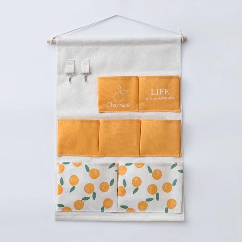 Multipurpose Hanging Storage Bag - Cotton and Linen Wall-mounted Door Bag Can Hold Mobile Phones and Dormitory Storage Supplies