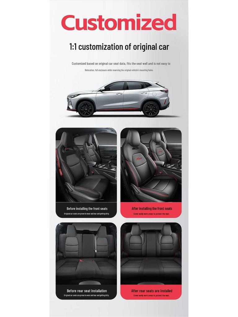 Celoroční potahy a polštářky na autosedačky s plným krytím pro Changan X5 Plus 2026