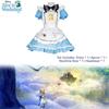 In Alice Wonderland Maid Dress Set Cosplay Costume Playing Card Pattern Fan Girl