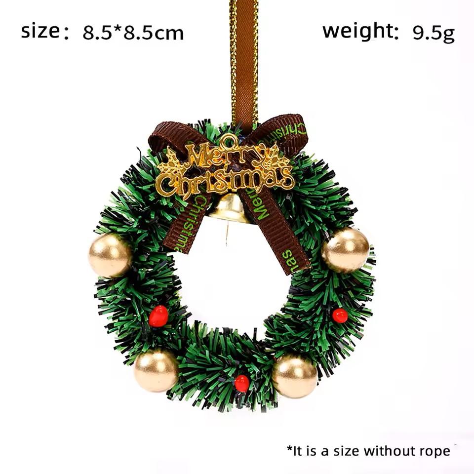 

Mini Christmas Wreath Decorative Christmas Tree Decoration Christmas Pendant Mini Drop Ornaments For Home Decor Window Display