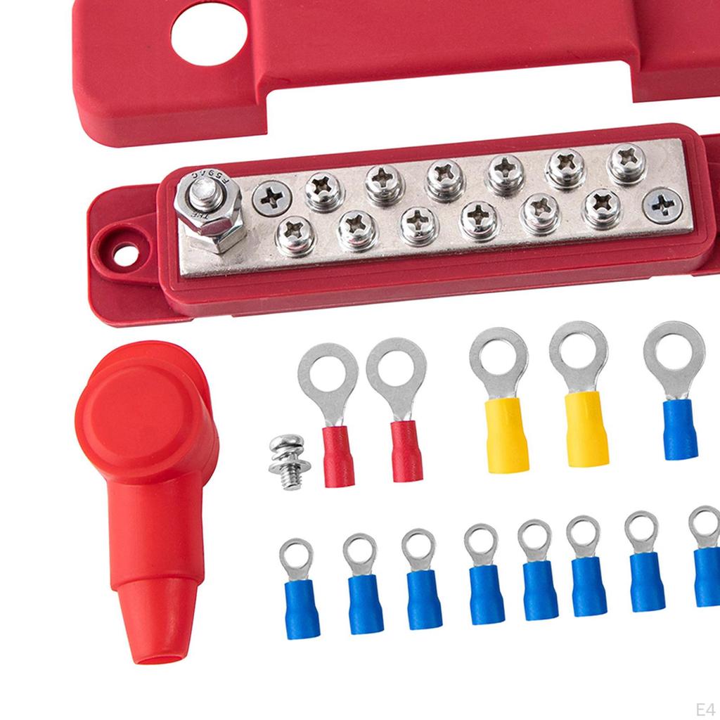 12 Klemmen Stromverteilerblock Sammelschiene 48V Zubehör Ersatz Einfach zu installieren mit