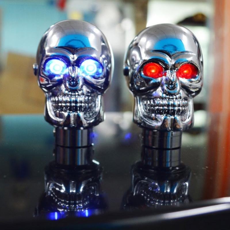 Unique Skull Head Gear Shifts Knob Shifter Lever with Adjustable LED Light for Manual Transmission Car Inner Enhancement