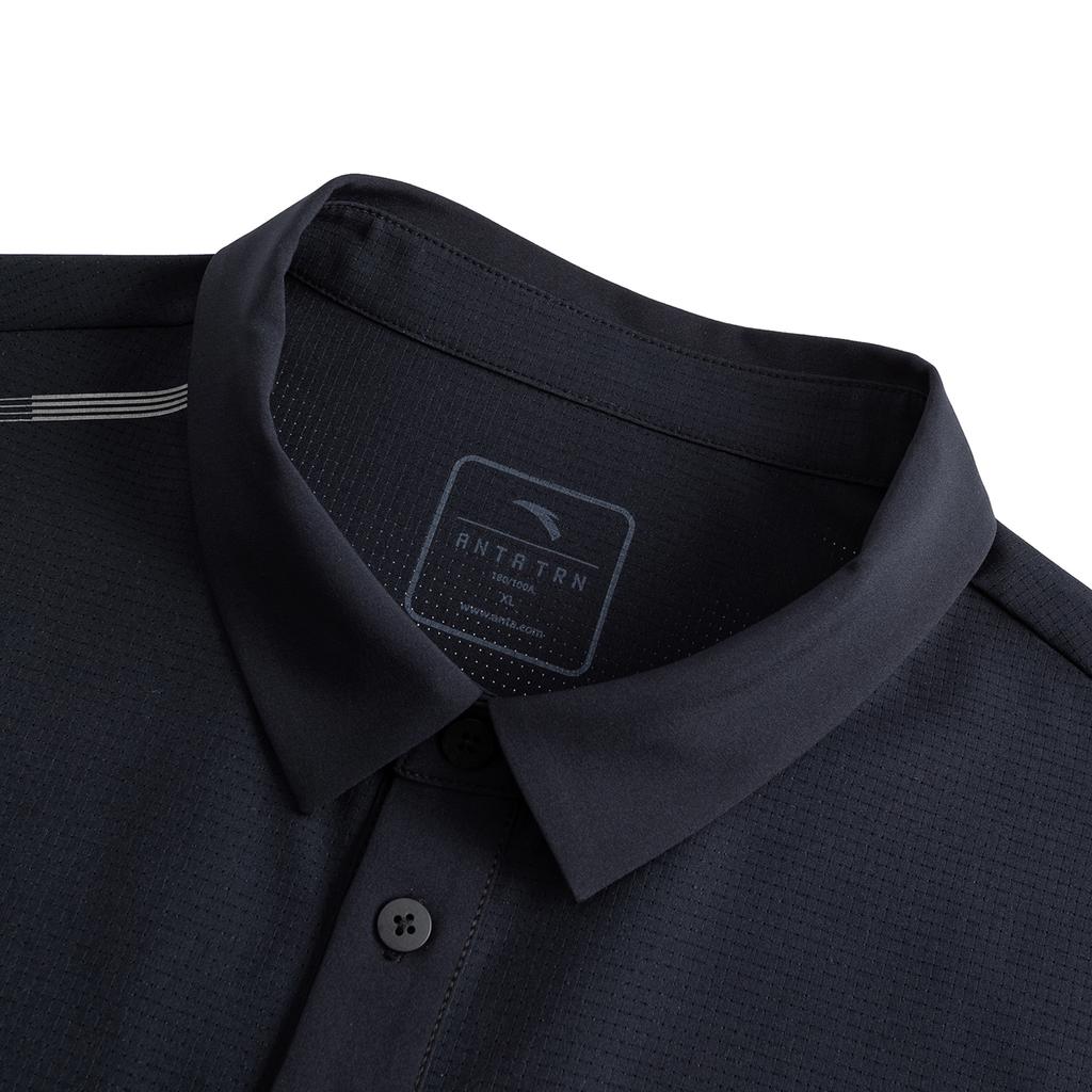 Anta Training Comprehensive Series Mens Short Sleeve Polo Shirt Summer 2026 Men tops Basic-Black 952627118-4