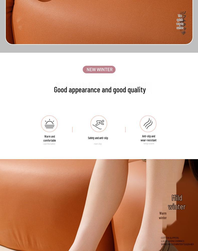 Waterproof Cotton Slippers: Men's & Women's Plush, Non-Slip, Warm Indoor Winter Footwear