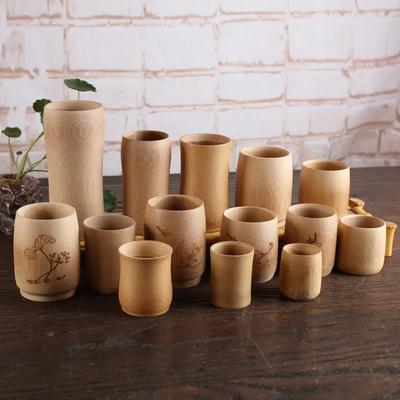 Tazza Vintage per Caffè Succo Latte Tazza in Bambù Naturale Tazza da Bere Tè Birra Stile Giapponese Tazza in Legno Colazione Birra Latticini Bicchiere Nuovo
