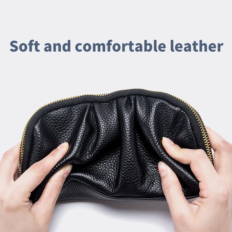 Genuine Leather Women's Wallets Multifunction Phone Storage Bag Pleated Cowhide Card Holder Coins Pocket Purse Women Handbags