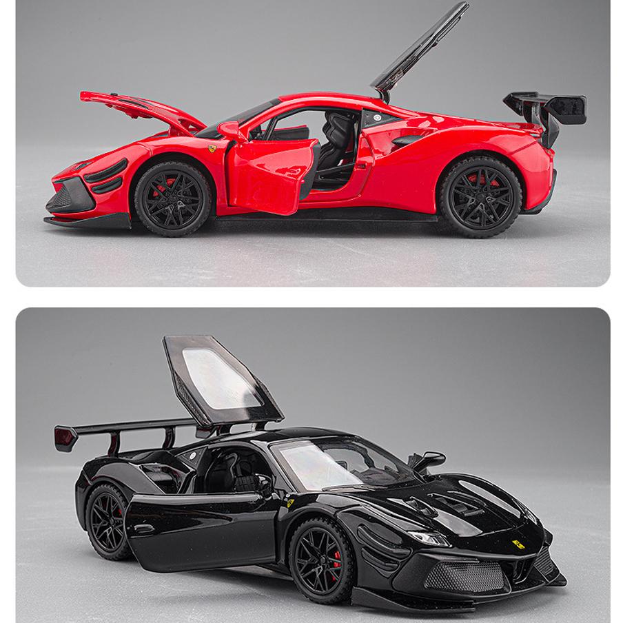 Modellauto aus Druckguss im Maßstab 1:32, Modellauto 488, zurückziehbares Spielzeugfahrzeug mit Ton und Licht für Kinder, Kleinkinder, Jungen und Mädchen, Geschenkkollektion