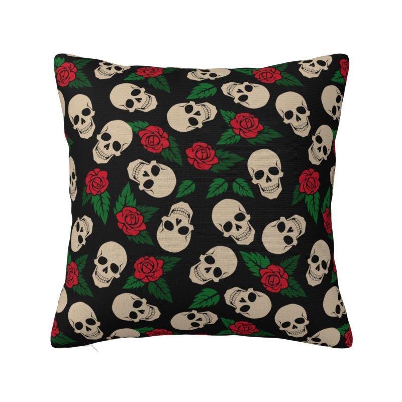 Custom Horror Skeleton Gothic Death Skull Cushion Covers 45x45cm Throw Pillow Case for Car Pillowcase Living Room Decoration