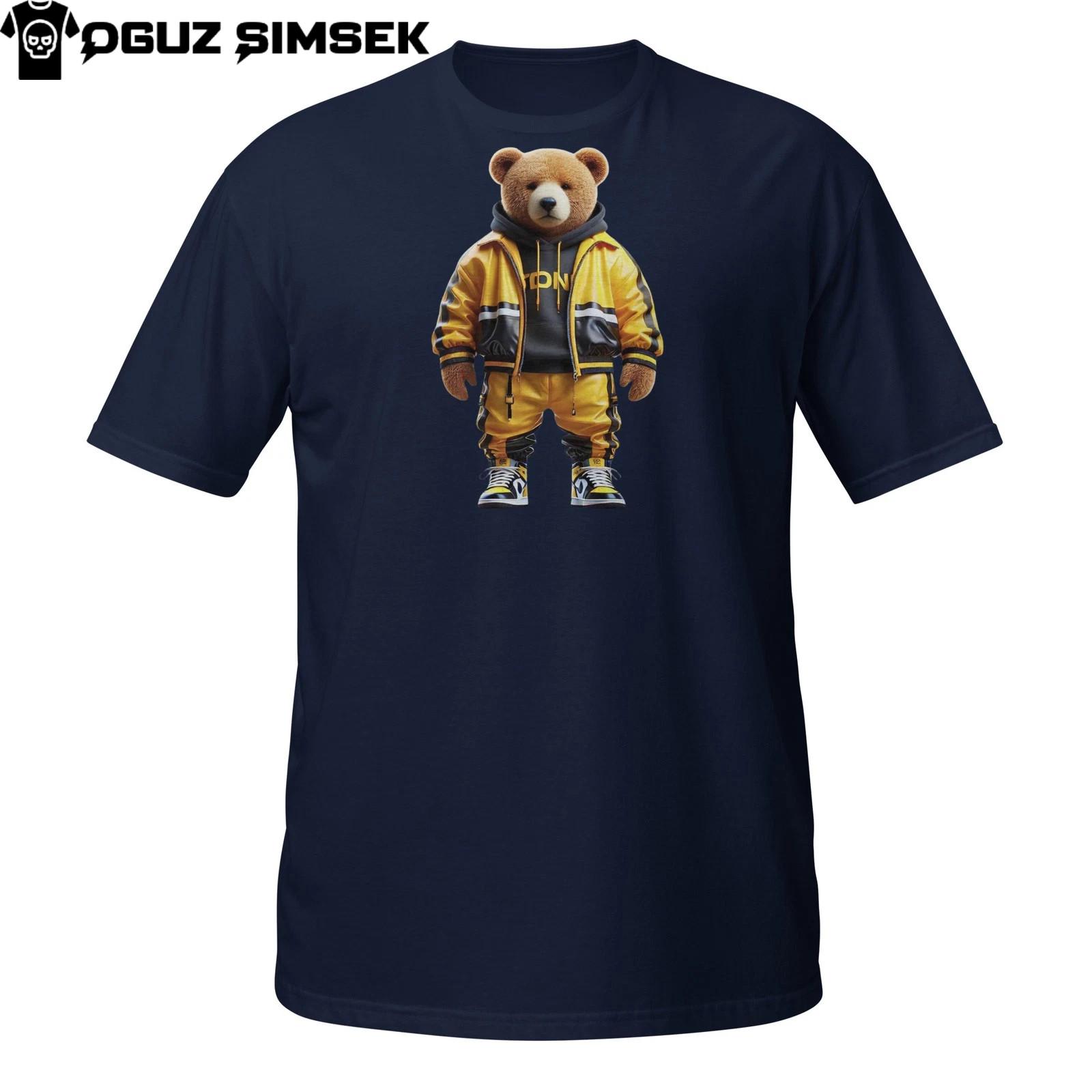 Cool Teddy Bear T-Shirt Mens Womens Tees Top – Yellow Tracksuit Streetwear Design S