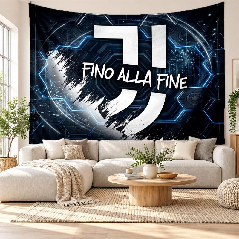 Juventus FC Wall Tapestry, Soft Fabric Wall Hanging, Decorative Backdrop For Bedroom Home Wall Art