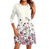 Women's Fashion Casual Print Round Neck Three-quarter Sleeve Short Dress