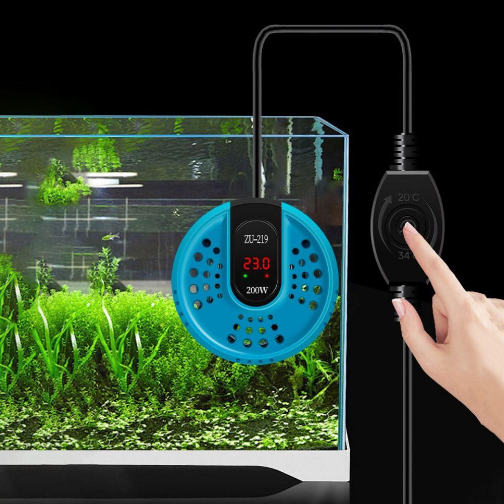 17-34°C Aquarium Turtle Heater LCD Display Low Water Level Fish Tank Submersible Heater Automatic Adjustable Water Tank Heating