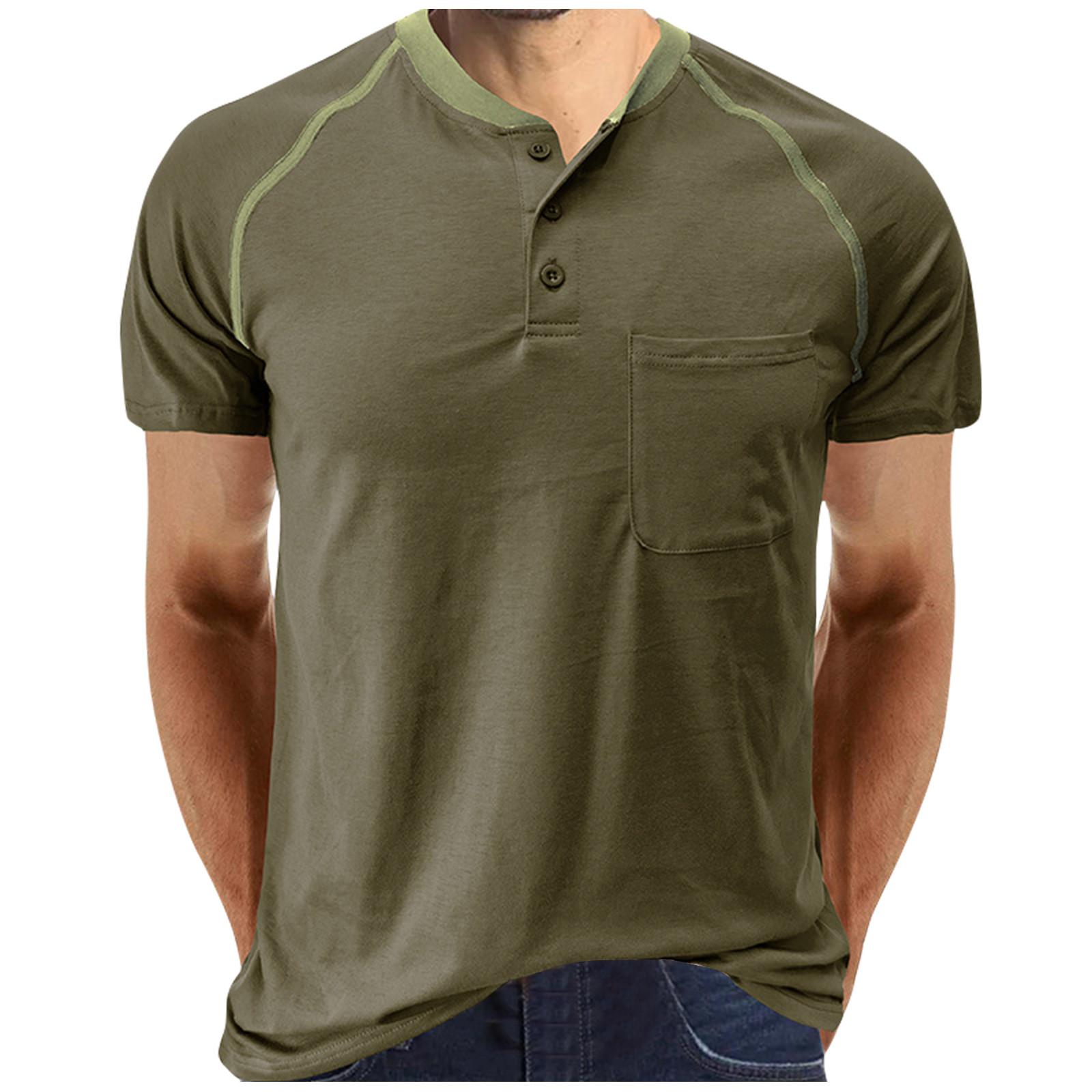 

Мужская футболка с короткими рукавами, модная повседневная футболка соответствующего цвета XL зелёный