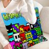 Cartoon Geometry Dash Video Game Pillow Cover Sofa Cushion Cover Home Room Decoration Children Gift
