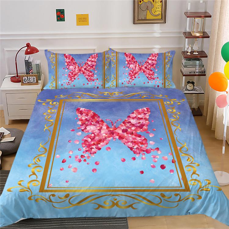 Polyester Bedding Two Or Three-Piece Butterfly Digital Printing
