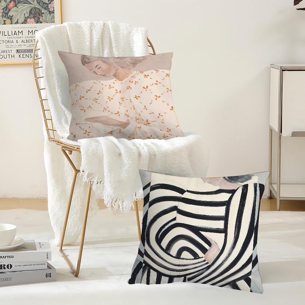 Line Art Ssofia Lind Pillow Case Suitable For Bedrooms Living Rooms Cars Home Decoration
