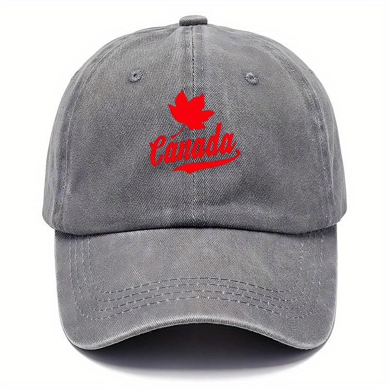 pc Unisex Washed Baseball Cap with CANADA Letter Pattern and Maple Leaf Design Adjustable Buckle Strap Mixed Colors Fashi