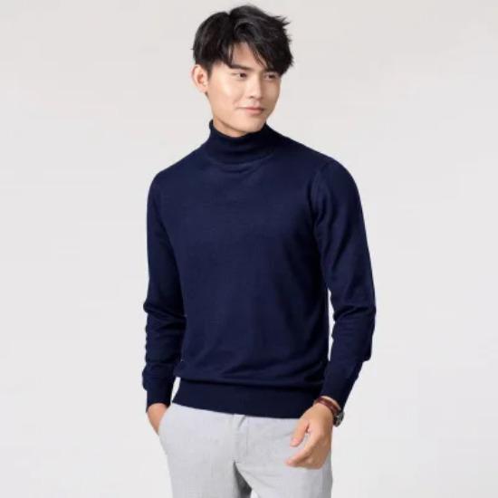 Turtleneck Men Cashmere Cotton Blend Pullover Jumper 2024 Autumn Winter Vetement Homme Ropa Hombre Pull Homme Hiver Sweater