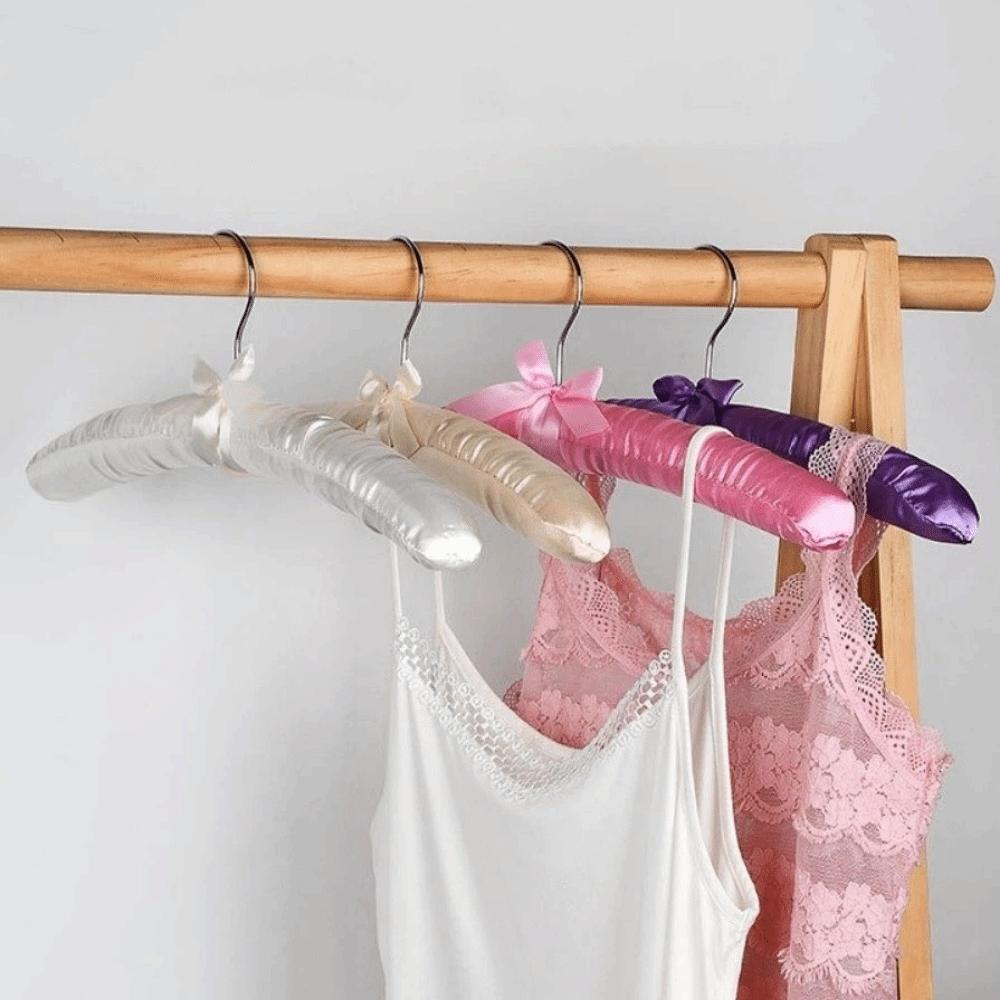 5PCS Non-slip Satin Padded Clothes Hanger Soft Sponge Clothes Hangers Clothing Store