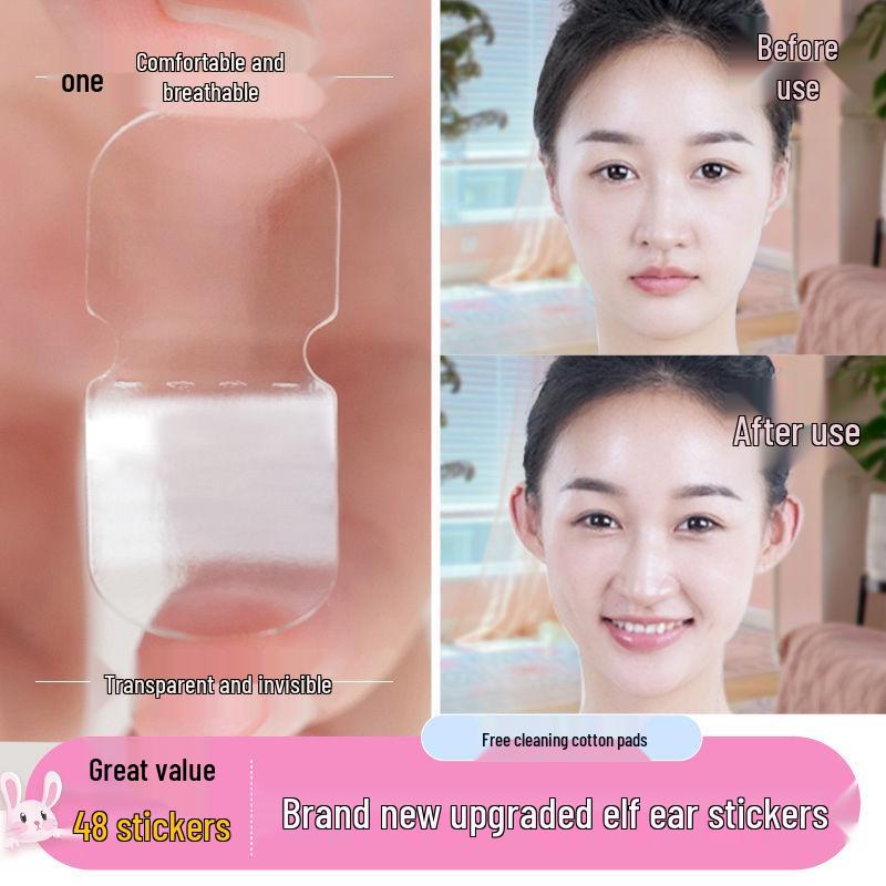 

Улучшенные моющиеся многоразовые наклейки на эльфийские уши - Прозрачные, невидимые, водонепроницаемые, формирующие опоры для оттопыренных ушей 12 Stickers + 6 Alcohol Pads