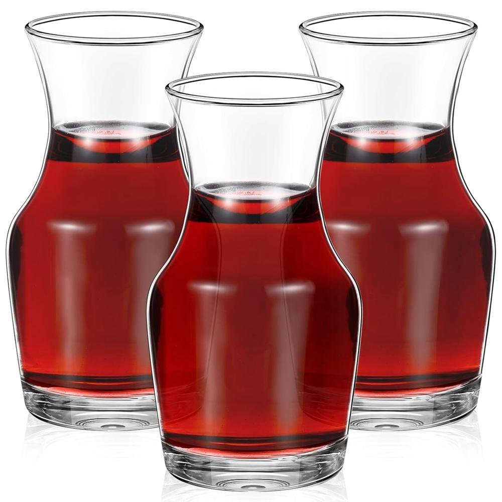 Single Serving Wine Carafe Glass Small Mini Carafe Individual Wine Refill Decanter for Dinner Parties Tastings Bars Restaurants