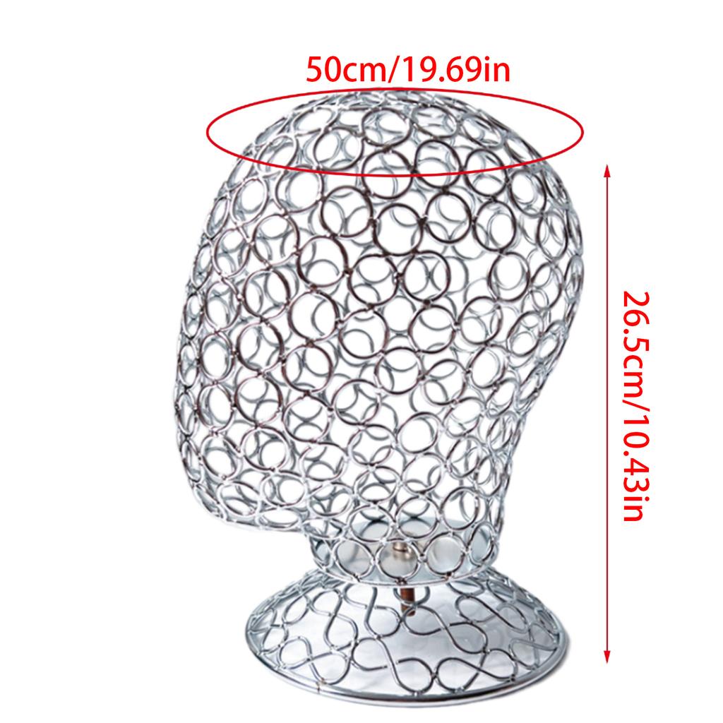 Metal Mannequin Head Wig Stand Headdress Display Stand Iron Texture Suitable for Displaying Wigs Hats Caps and Headdress