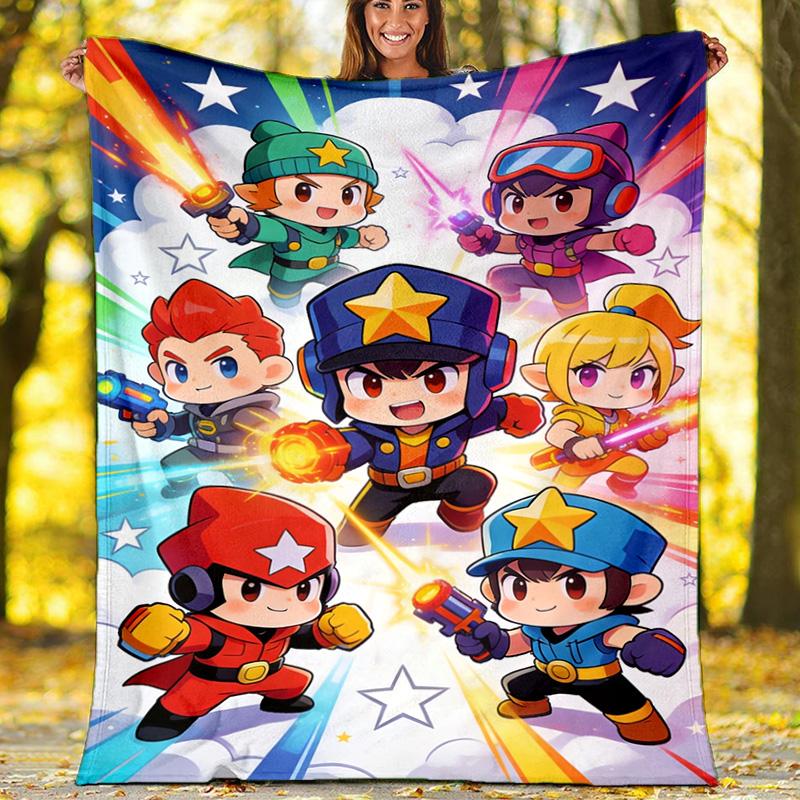 

Cartoon Shooting Squad Fleece Blanket, Kids Game Throw 80cm x 120cm