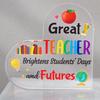 Teacher Appreciation Heart Paperweight - Thank You & Retirement Desk Gift from Students